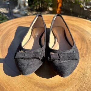 REPORT Women’s Mesh Bow Front Slip On Faux Suede Pointy Toe Flats Size 6